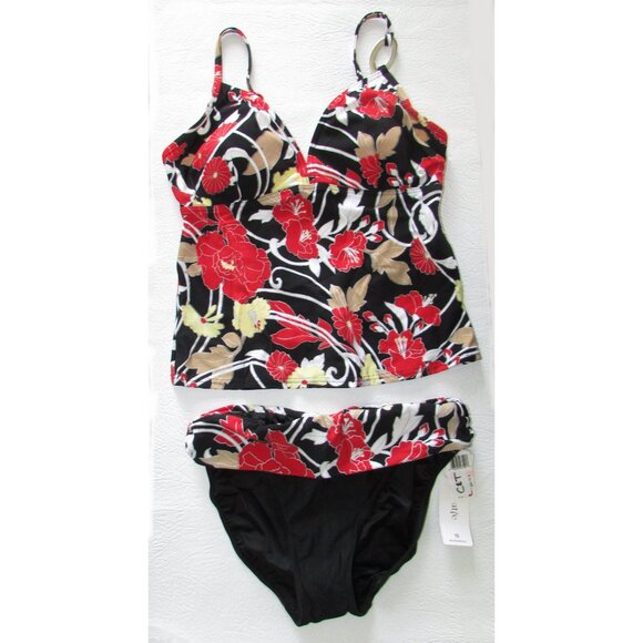 Be Creative Floral Metallic Tankini - Sz 10 - NEW - Picture 2 of 10
